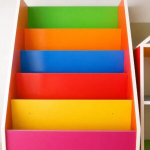 Rainbow book shelf for room and school